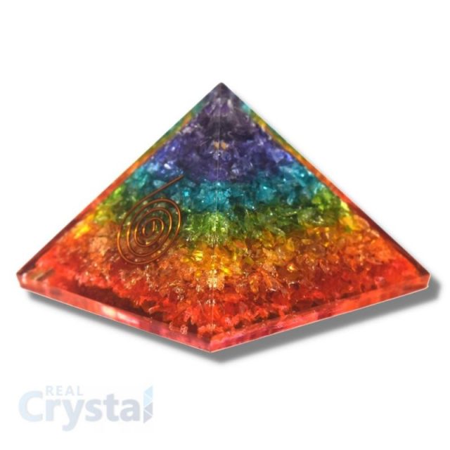 Chakra Onyx Orgonite Pyramid