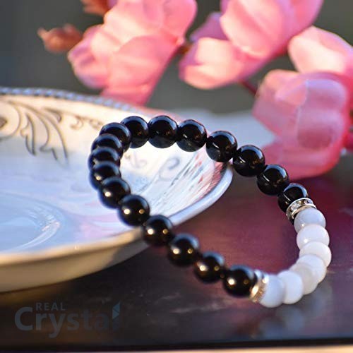 Black obsidian selenite bracelet