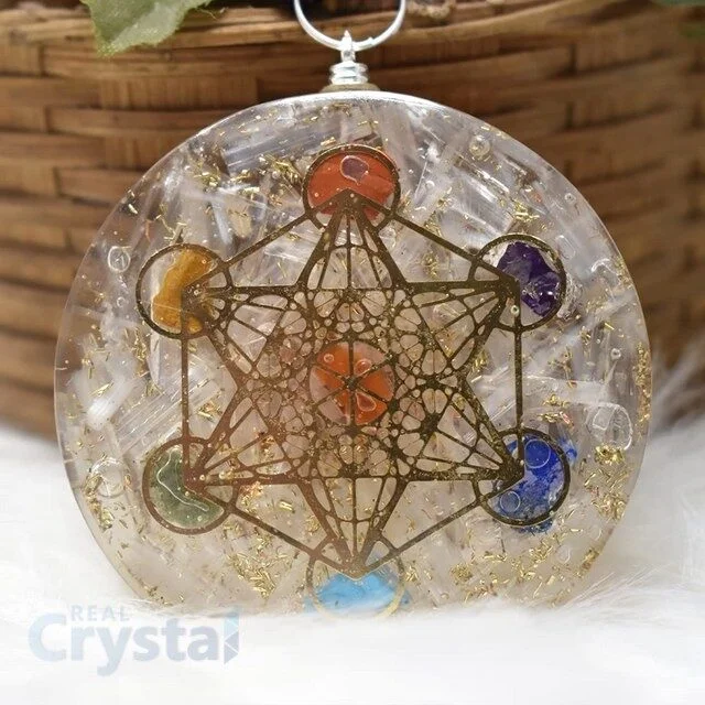 Selenite orgone orgonite pendant necklace