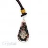 Black Tourmaline With Red Jasper Hands of Hamsa Orgonite Pendant