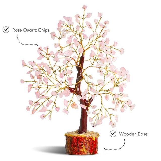 Rose Quartz Fenghui Tree
